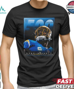 Derwin James Los Angeles Chargers 500 career tackles since the turn of the century shirt