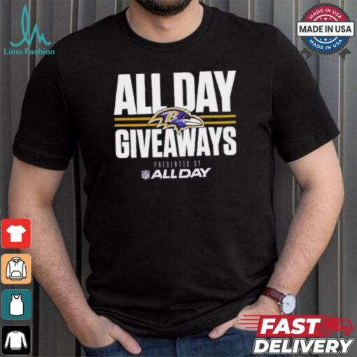 Design Baltimore Ravens All Day Giveaways Kickoff Game Shirt