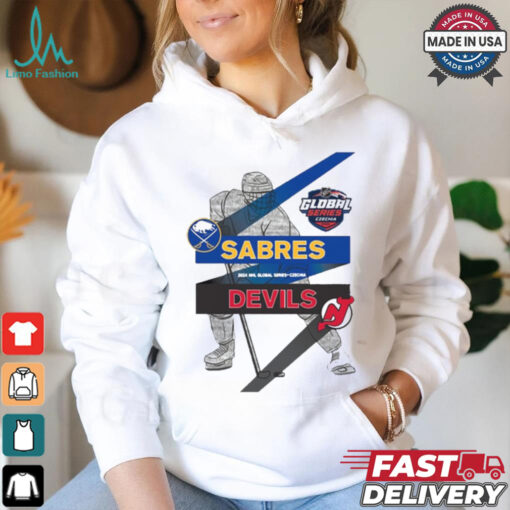 Design Buffalo Sabres vs. New Jersey Devils 2024 NHL Global Series Matchup NHL T shirt