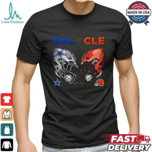 Design Dallas Cowboys vs. Cleveland Browns 2024 NFL Week 1 Matchup Shirt