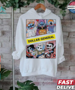 Design Halloween Horror Stitch Characters X Dollar General Logo Shirt