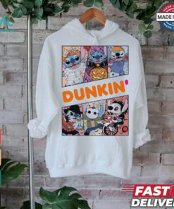 Design Halloween Horror Stitch Characters X Dunkin’ donuts Logo Shirt