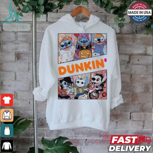 Design Halloween Horror Stitch Characters X Dunkin’ donuts Logo Shirt