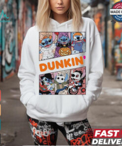 Design Halloween Horror Stitch Characters X Dunkin’ donuts Logo Shirt