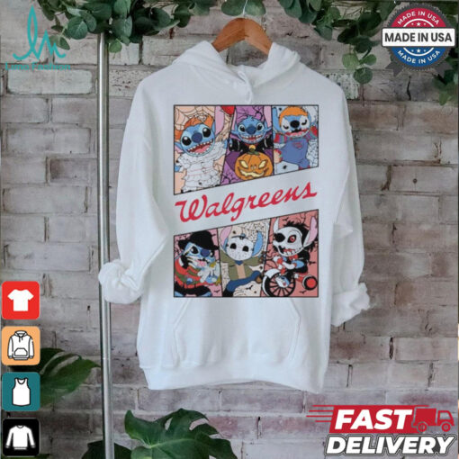 Design Halloween Horror Stitch Characters X Walgreen Logo Shirt