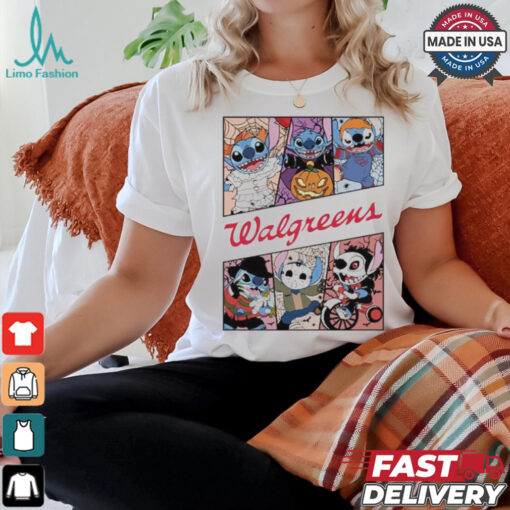 Design Halloween Horror Stitch Characters X Walgreen Logo Shirt