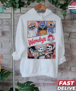 Design Halloween Horror Stitch Characters X Wendy’s Logo Shirt