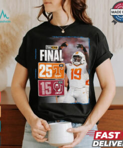 Design Tennessee Volunteers wins 25 15 Oklahoma Sooners football 2024 SEC opening final score shirt