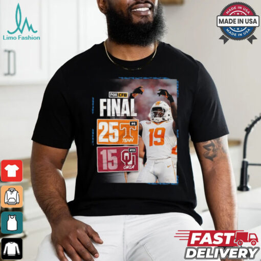 Design Tennessee Volunteers wins 25 15 Oklahoma Sooners football 2024 SEC opening final score shirt