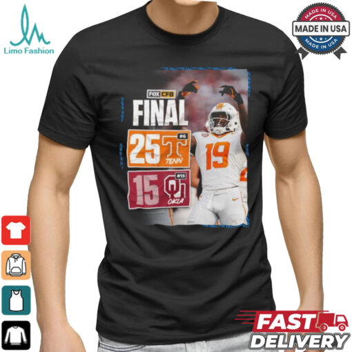 Design Tennessee Volunteers wins 25 15 Oklahoma Sooners football 2024 SEC opening final score shirt