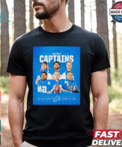 Detroit Lions 2024 Captains Anzalone Sewell Hutchinson Reeves Maybin Goff St. Brown shirt
