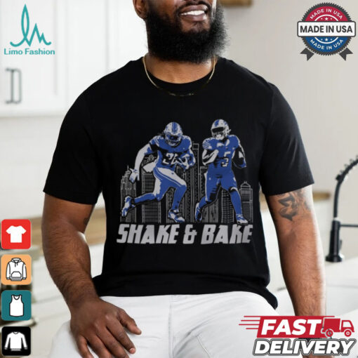 Detroit Lions Jahmyr Gibbs David Montgomery Shake & Bake T Shirt