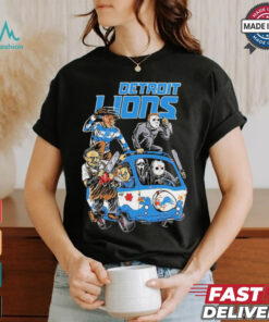 Detroit Lions NFL Horror Characters Movie Hippie Halloween Shirt