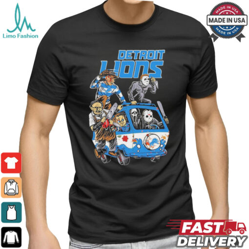 Detroit Lions NFL Horror Characters Movie Hippie Halloween Shirt