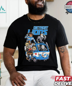 Detroit Lions NFL Horror Characters Movie Hippie Halloween Shirt