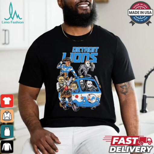 Detroit Lions NFL Horror Characters Movie Hippie Halloween Shirt