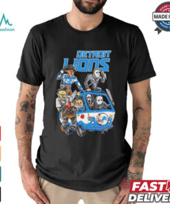 Detroit Lions NFL Horror Characters Movie Hippie Halloween Shirt
