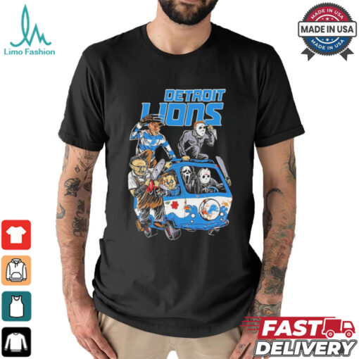 Detroit Lions NFL Horror Characters Movie Hippie Halloween Shirt
