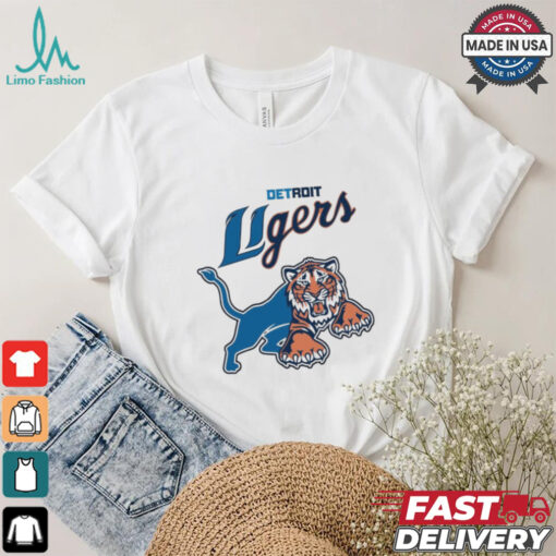 Detroit Lions Tigers Half Logo Parody 2024 t shirt