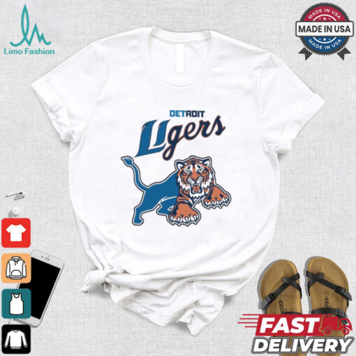 Detroit Lions Tigers Half Logo Parody 2024 t shirt