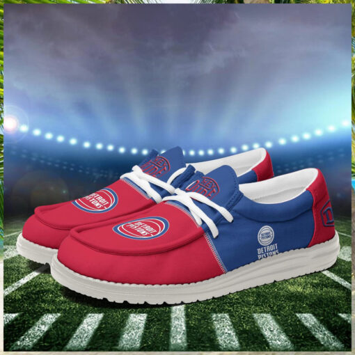 Detroit Pistons 2024 Personalized Hey Dude Shoes