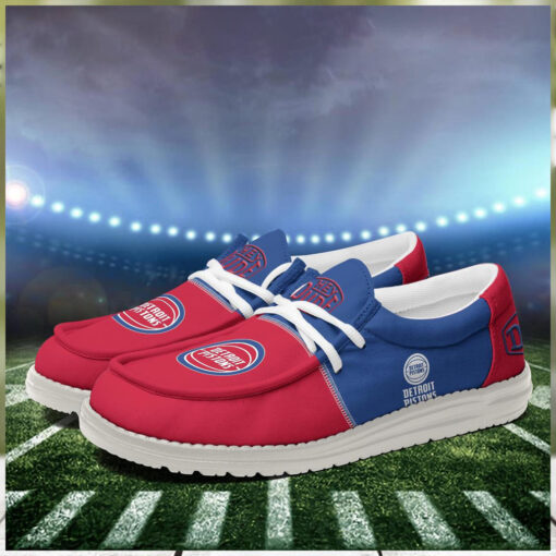 Detroit Pistons 2024 Personalized Hey Dude Shoes