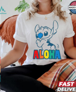 Disney Lilo & Stitch Dis Aloha Rainbow T Shirt