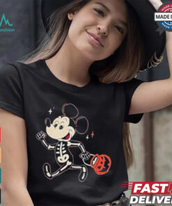 Disney mickey mouse halloween skeleton trick or treat shirt