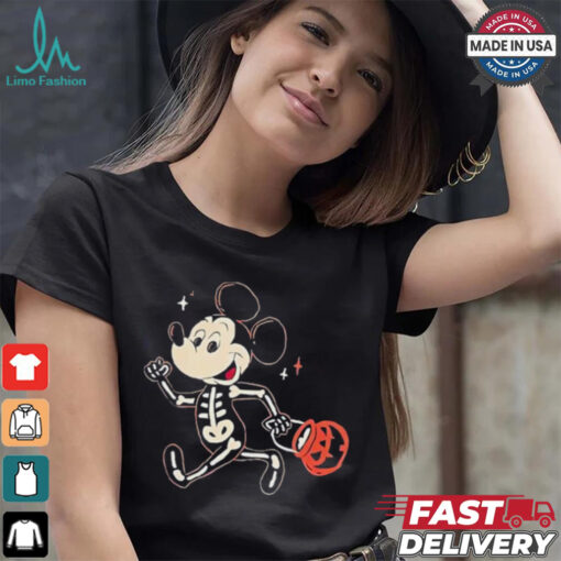 Disney mickey mouse halloween skeleton trick or treat shirt