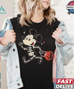 Disney mickey mouse halloween skeleton trick or treat shirt