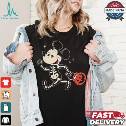 Disney mickey mouse halloween skeleton trick or treat shirt