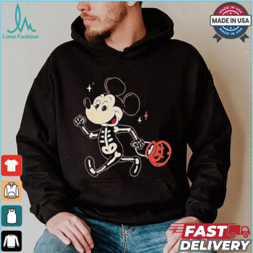 Disney mickey mouse halloween skeleton trick or treat shirt