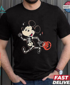 Disney mickey mouse halloween skeleton trick or treat shirt