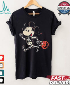 Disney mickey mouse halloween skeleton trick or treat shirt