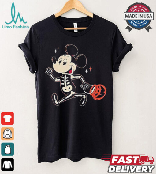 Disney mickey mouse halloween skeleton trick or treat shirt