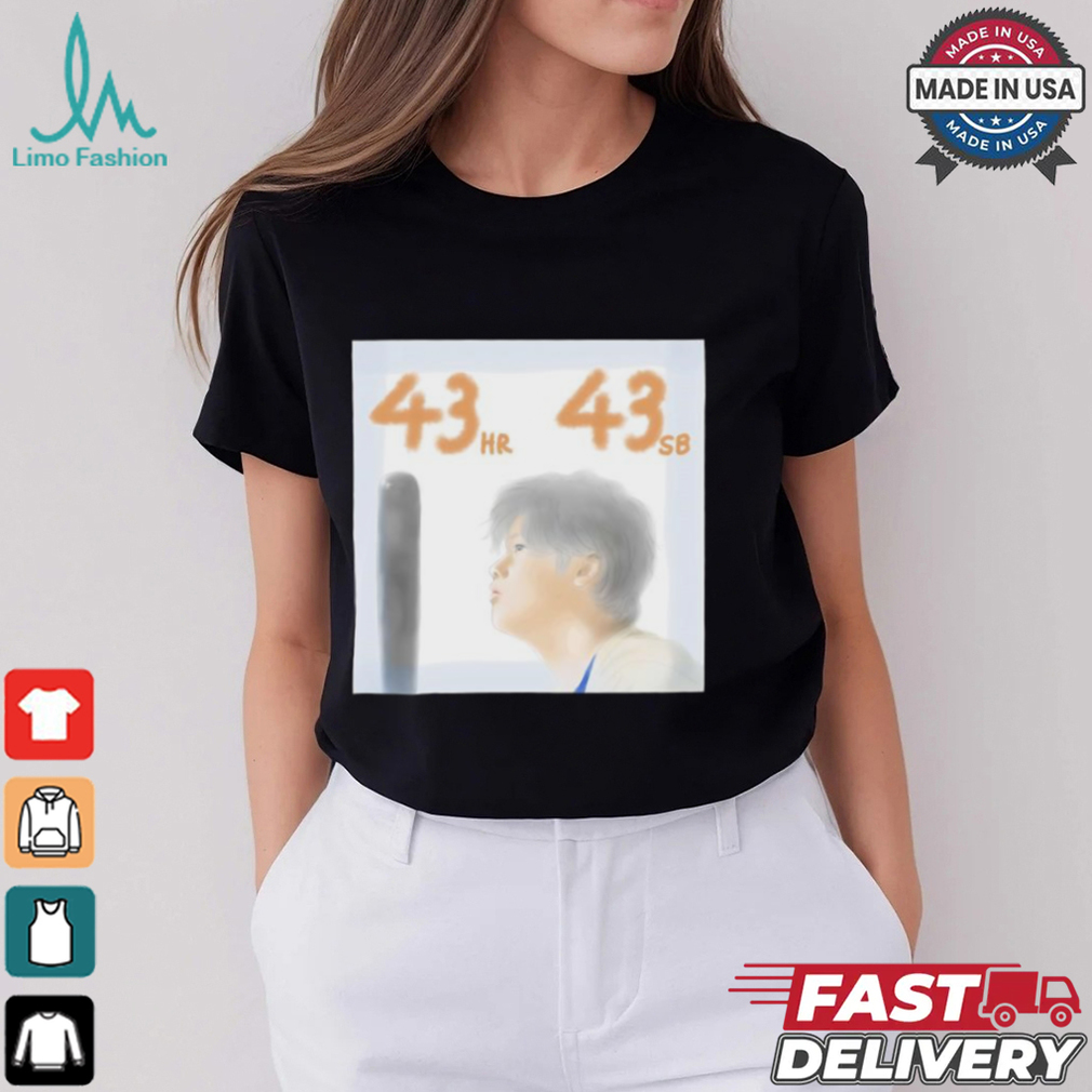 Dodgers Shohei Ohtani 43 HR 43 SB shirt Dodgers Shohei Ohtani 43 HR 43 SB shirt