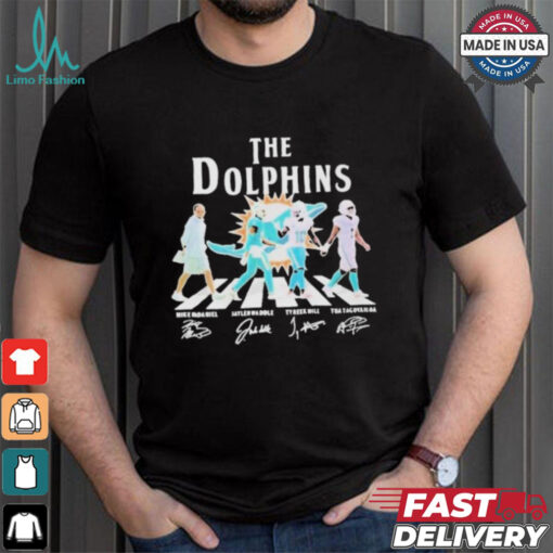Dolphins Abbey Road Mike Mcdaniel Jaylen Tyreek Hill & Tua Tagovailoa Sign shirt