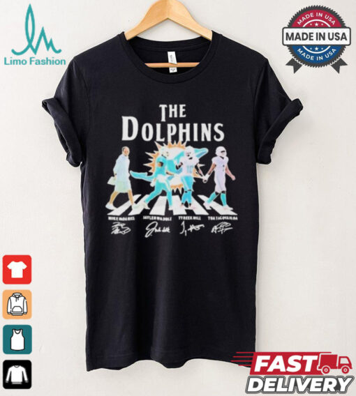 Dolphins Abbey Road Mike Mcdaniel Jaylen Tyreek Hill & Tua Tagovailoa Sign shirt