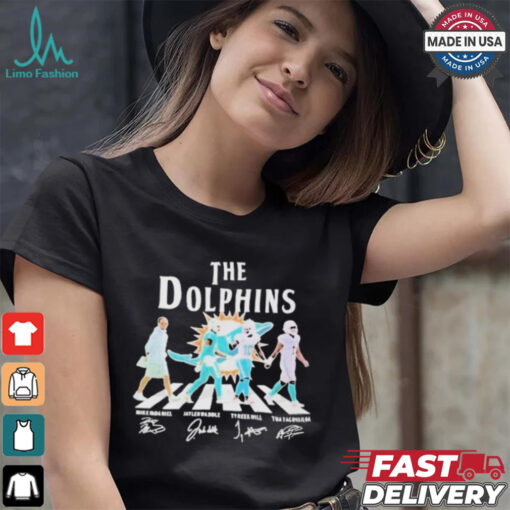 Dolphins Abbey Road Mike Mcdaniel Jaylen Tyreek Hill & Tua Tagovailoa Sign shirt