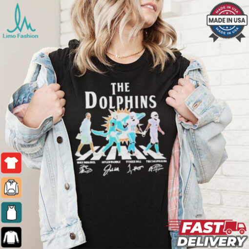Dolphins Abbey Road Mike Mcdaniel Jaylen Tyreek Hill & Tua Tagovailoa Sign shirt