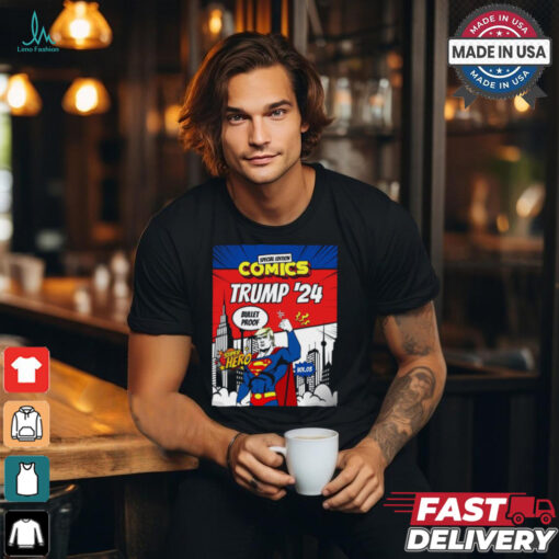 Donald Trump ’24 Super Hero Bullet Proof Special Edition Comics Poster t shirt