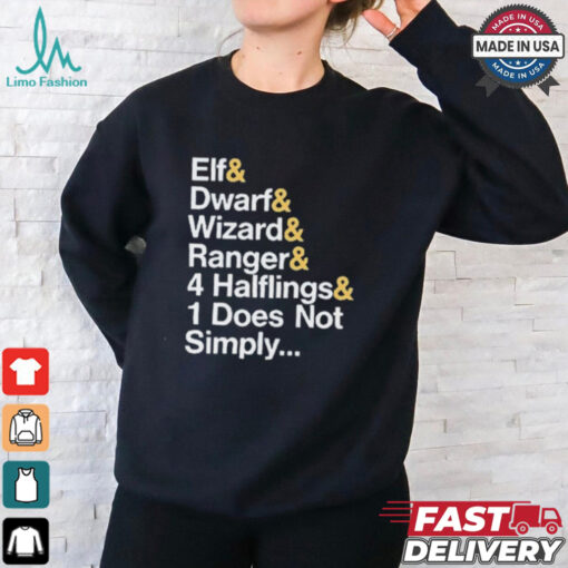 Elf & Dwarf & Wizard & Ranger & 4 Halflings & 1 Does Not Simply T shirt