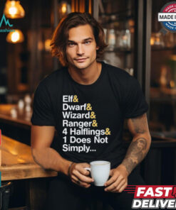 Elf & Dwarf & Wizard & Ranger & 4 Halflings & 1 Does Not Simply T shirt