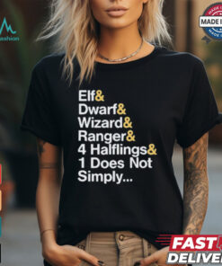 Elf & Dwarf & Wizard & Ranger & 4 Halflings & 1 Does Not Simply T shirt