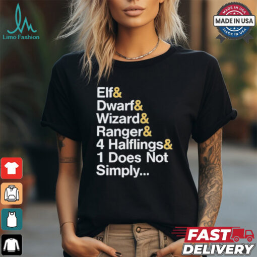 Elf & Dwarf & Wizard & Ranger & 4 Halflings & 1 Does Not Simply T shirt
