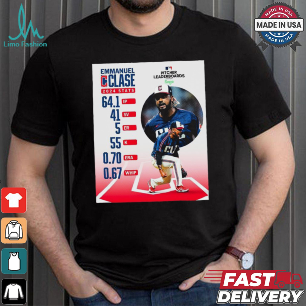 Emmanuel Clase Guardian 2024 Stats 64.1 Ip 41 SV 5 ER 55 K 0.70 Era 0.67 Whip shirt Emmanuel Clase Guardian 2024 Stats 64.1 Ip 41 SV 5 ER 55 K 0.70 Era 0.67 Whip shirt