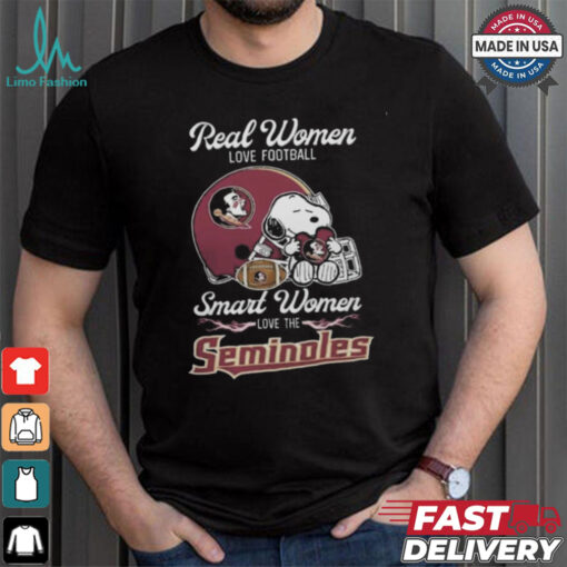 Florida State Seminoles x Snoopy Real Women Love Football Smart Women Helmet 2024 Shirt