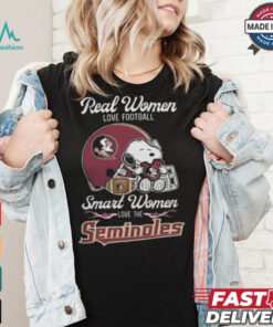 Florida State Seminoles x Snoopy Real Women Love Football Smart Women Helmet 2024 Shirt