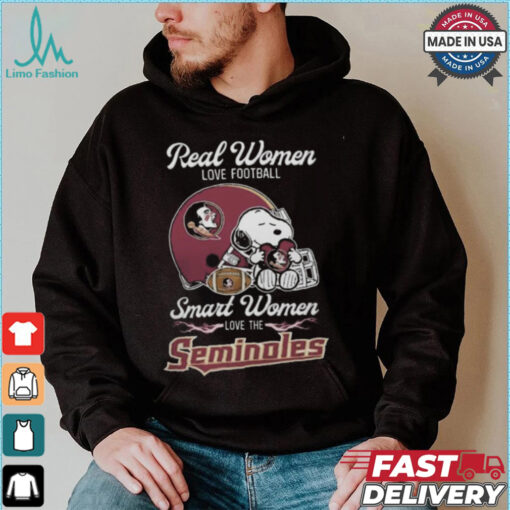 Florida State Seminoles x Snoopy Real Women Love Football Smart Women Helmet 2024 Shirt