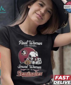 Florida State Seminoles x Snoopy Real Women Love Football Smart Women Helmet 2024 Shirt